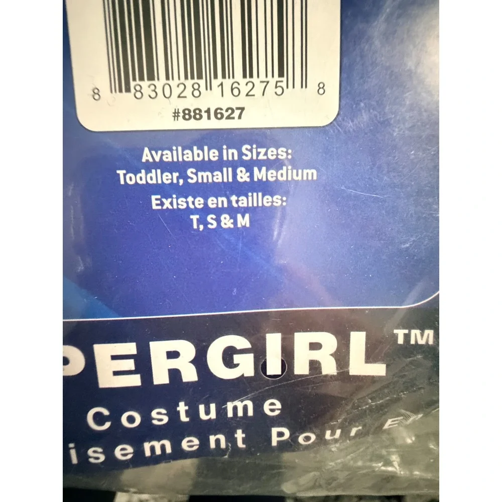 Rubies Supergirl Costume Kids Size Small 4-6 Blue Red Tutu Dress Cape Gauntlets